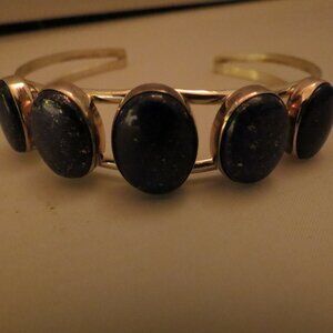 Stunning Lapis and Sterling Silver Cuff Bracelet – New!